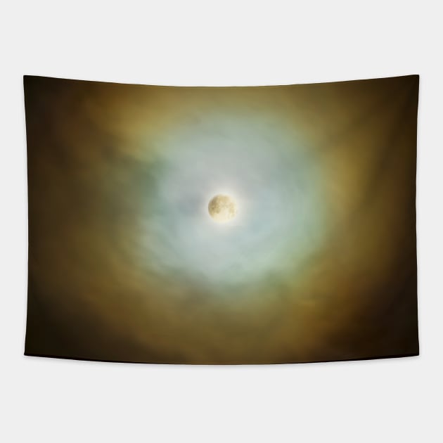 Lunar Eclipse - Cloudy Night Tapestry by SWON Design