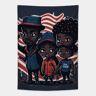 Patriotic American Family Tapestry