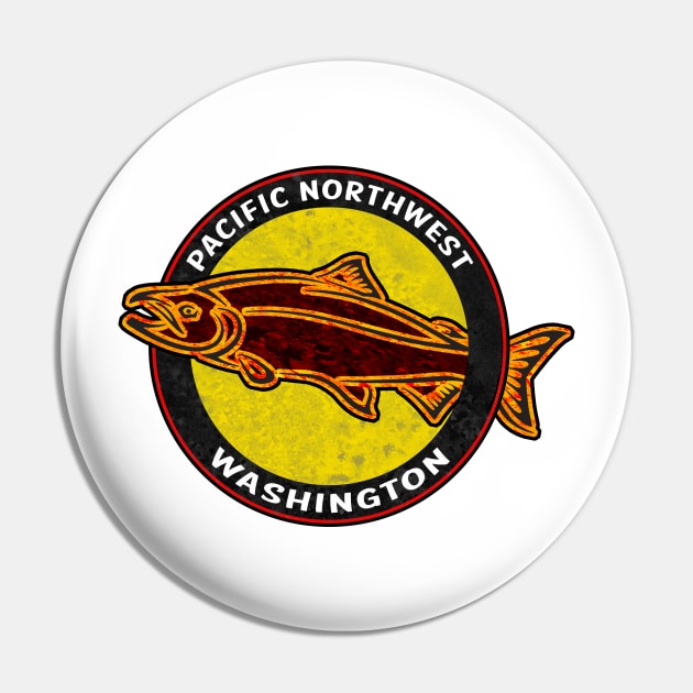 Washington Pacific Northwest Salmon Pin by TravelTime