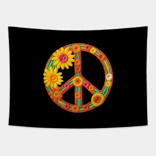 70s Peace sign patch Tapestry