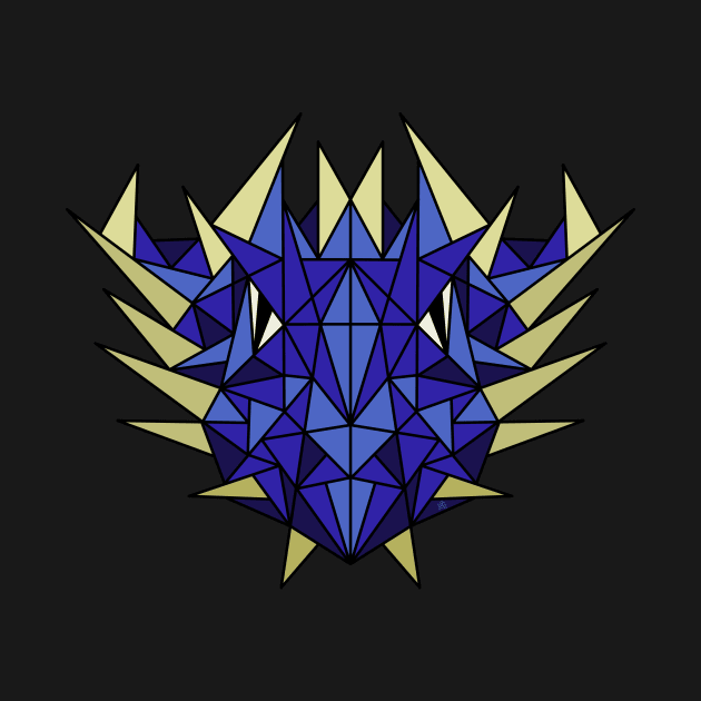 Blue Dragon - Geometric Abstract by fakelarry