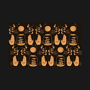 Spooky Witch Print || Black and Orange T-Shirt