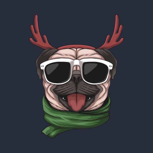 Christmas Pug Dog by be yourself. design