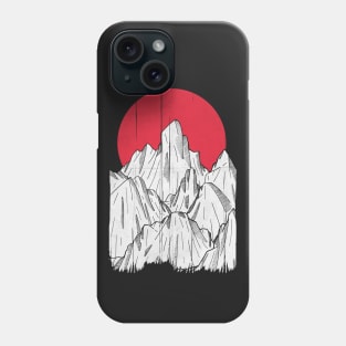 The red sun and the mountains Phone Case