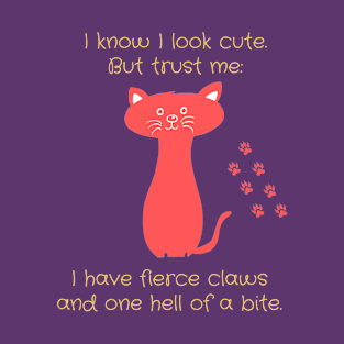 Cute Fierce Kitty Bite T-Shirt