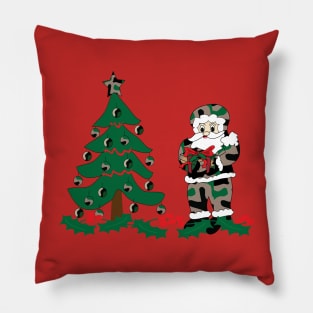 Christmas, Holiday design, camouflage, Santa Claus Pillow