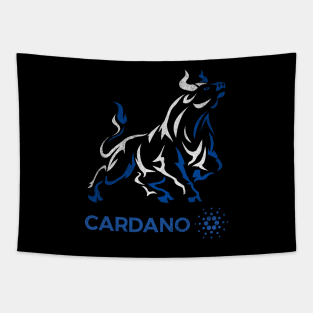 Vintage Bull Market Cardano Coin Crypto Token Cryptocurrency Wallet Cardano HODL Birthday Gift For Men Women Tapestry