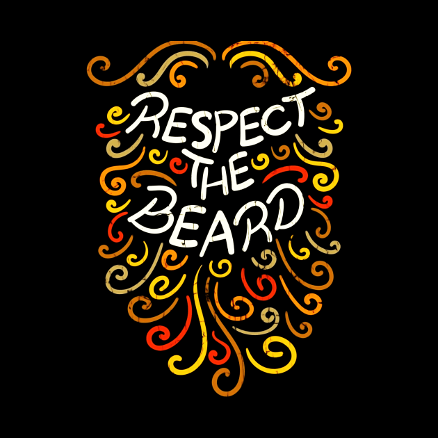 Respect The Beard Curly Ginger Vintage Graphic T-Shirt by Manonee