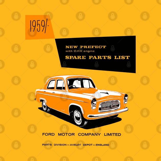 FORD PREFECT - PARTS LIST - book cover by Throwback Motors