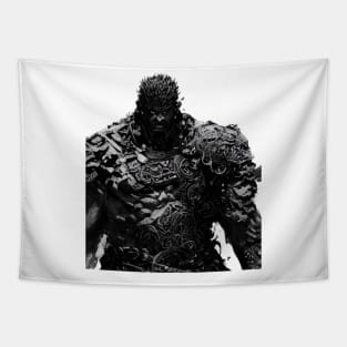 Fantasy Viking Berserker Pen and Ink Art Tapestry