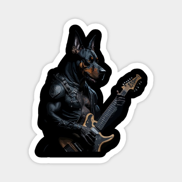 Heavy metal Dobermann, Rock and roll, Hard rock Magnet by Stoiceveryday