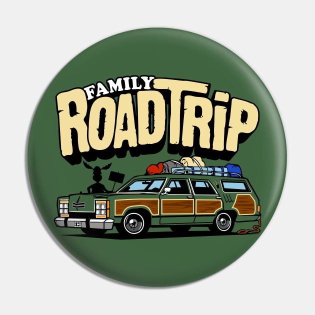 Funny Family Road Trip in the Vintage Truckster Queen Station Wagon Pin by ChattanoogaTshirt