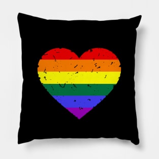 LGBT Flag heart Pillow