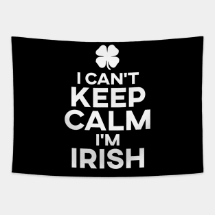 'Keep Calm Irish Lucky' Cool St. Patrick Day Shamrock Tapestry