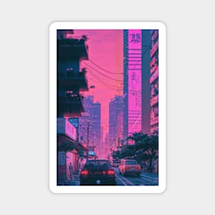 Retrowave vintage Tokyo Magnet