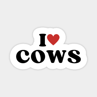 I Heart Cows White Magnet