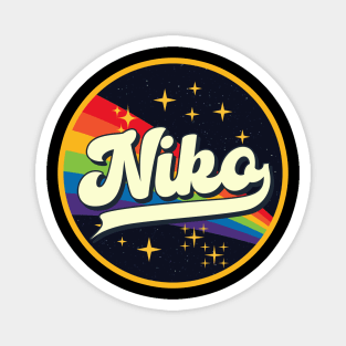 Niko // Rainbow In Space Vintage Style Magnet