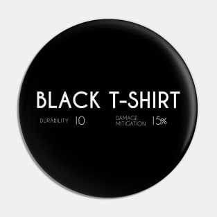 Black T-Shirt Stats Pin