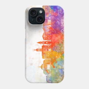 Athens GA skyline in watercolor background Phone Case