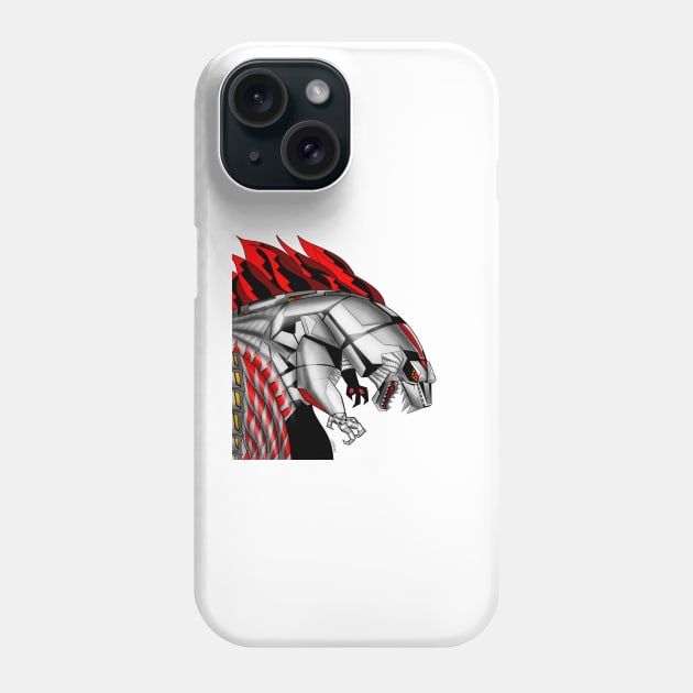 mechagodzilla gojira ecopop kaiju beast in cyber art Phone Case by jorge_lebeau