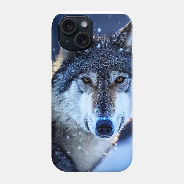Portrait of Snow wolf Phone Case by DyeruArt
