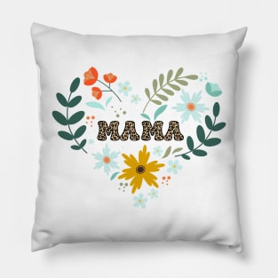 Cheetah Print Floral mom Pillow