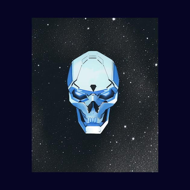 cyber skull on space backdrop by glowglowworm