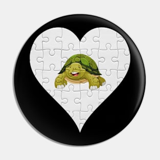 Jigsaw  Turtle Heart Design - Fish Turtle Pin