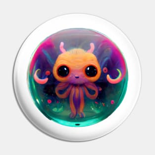 Cute Chthulhu in a bubble Pin