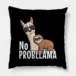 Sloth Riding Llama No ProbLLama Pillow