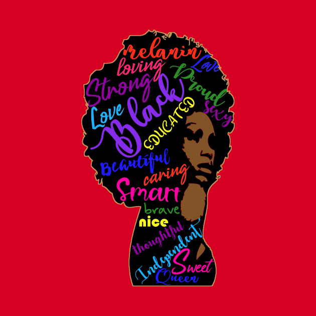 Black Queen Melanin African American Strong Black Woman by Bezra