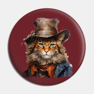 Ginger Cat Cowboy Pin