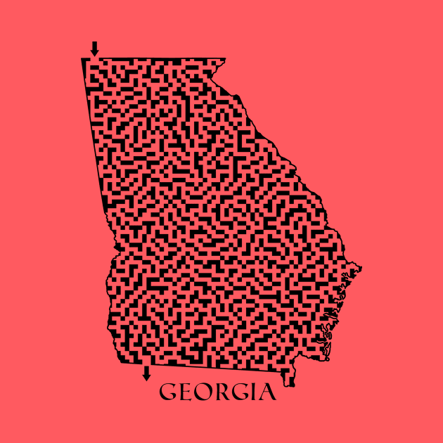 Georgia State Outline Maze & Labyrinth by gorff