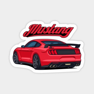 Rear Car Mustang Red Magnet