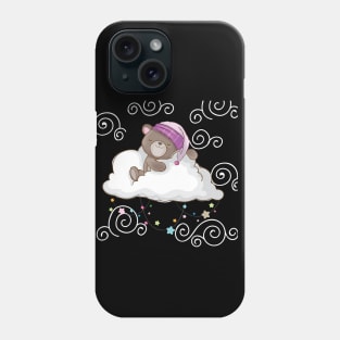 Cute Baby Teddy Bear Sleeping in Clouds Phone Case