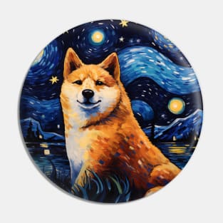 Chubby Shiba Inu Night Pin