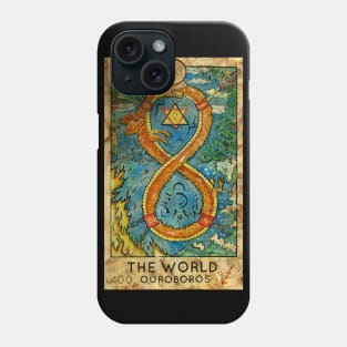 The World. Major Arcana Tarot Card. Hand drawn original artwork.  Check out my other designs. Phone Case