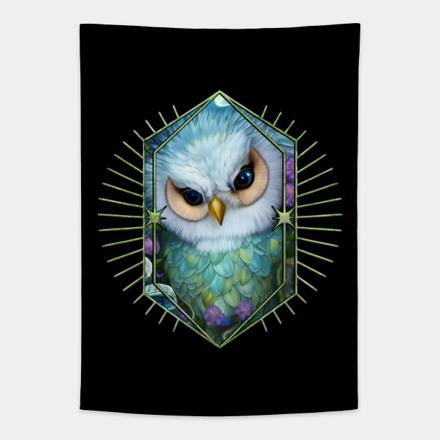 Cute Owl the Birds of the Night Tapestry by Nicky2342