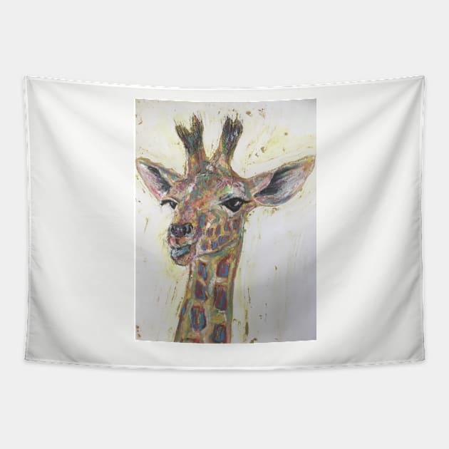 Colourful Baby Giraffe Tapestry by Merlinsmates