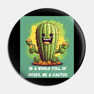 In a World Full of Roses, Be a Cactus Pin