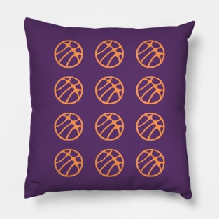 Basketball Ball Pattern Orange and Dark Purple Pillow