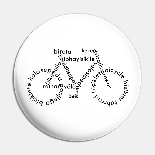 Multilingual bicycle Pin by hedehede