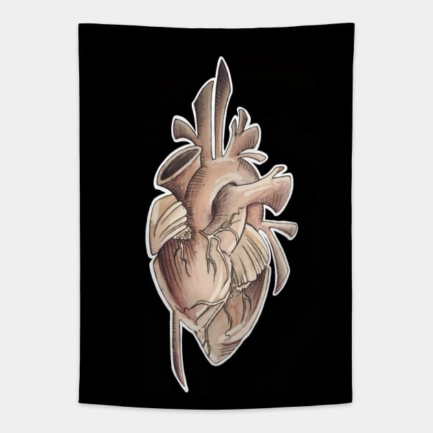 anatomical heart Tapestry by elywick