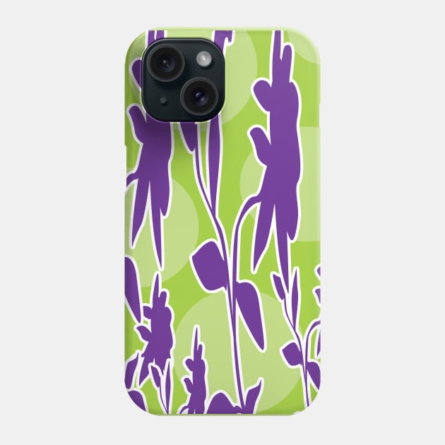 Geometric Purple Flowers Phone Case by LupiJr