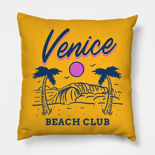 Venice Beach Club Pillow by funandgames