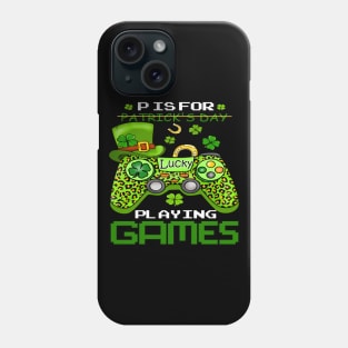 P is for playing games st patricks day Phone Case