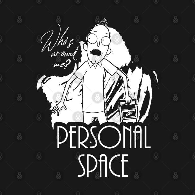 Personal Space Phillip Jacobs Who's Around Me Right Now White Ink Noir by ThreadChef