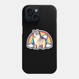 Adorable Husky and Rainbow Phone Case