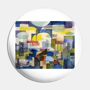 Cityscape with Clouds Pin