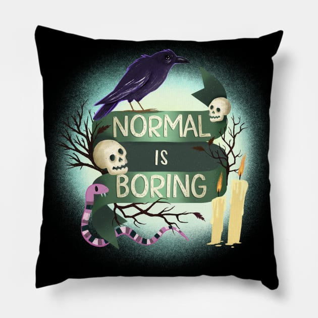 Normal Is Boring Pillow by LittleBunnySunshine